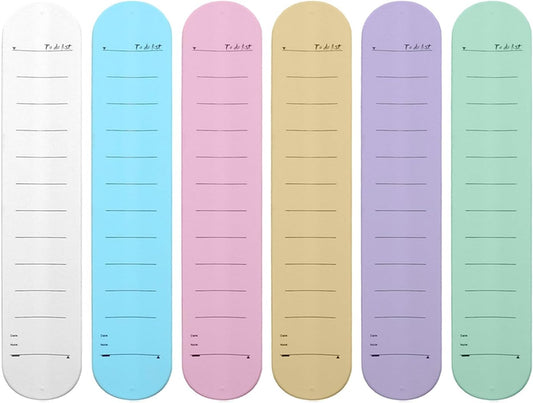 Wrist Notepad 6-Pack, Silicone Memo Wristbands, Reusable Reminder Bracelet Erasable Write-On Band, Waterproof Notepad Wristbands for Daily Tasks Lists