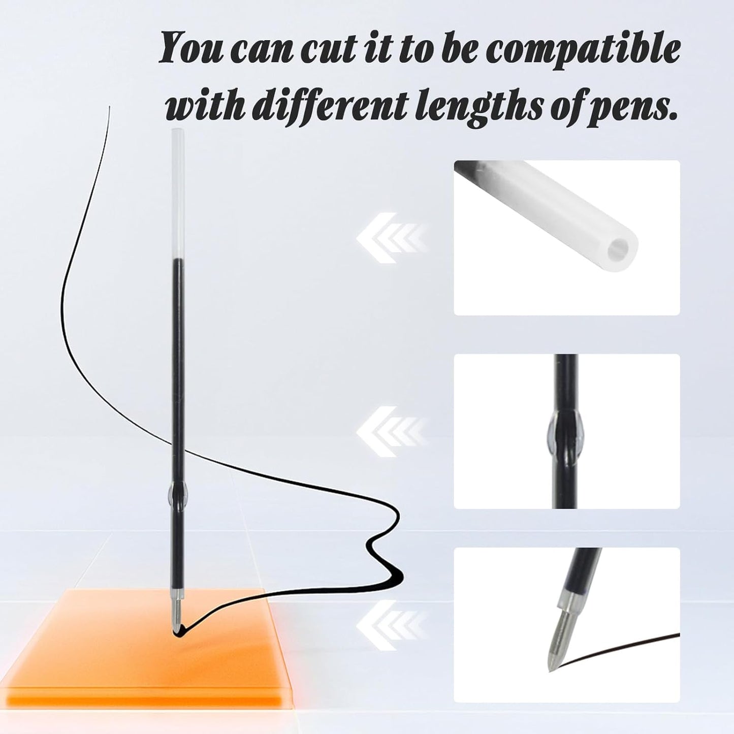 Bonsicoky 20 Pcs Ballpoint Ink Refills - 0.7 mm Medium Tip - 107 mm Length - Black Ink for Retractable Pens, Perfect for Writing, School, and Office Use