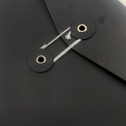 VANRA Kraft Paper A4/C4 File Folders Filing Envelope Folder Pack of 5, Filing Envelope Folder Jacket Document Letter Organizer with String Closure for School,Office (Black)