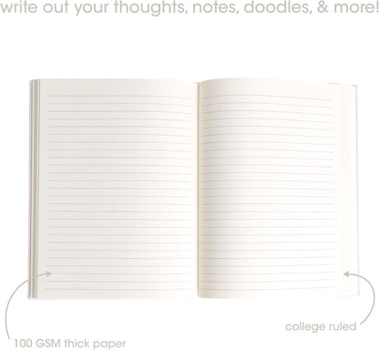 Pearhead Blue Matchbook Hardcover Journal, 6x8 College-Ruled Lined Notebook, 200 Pages, Trendy Writing Journal for Work, School & Everyday Notes