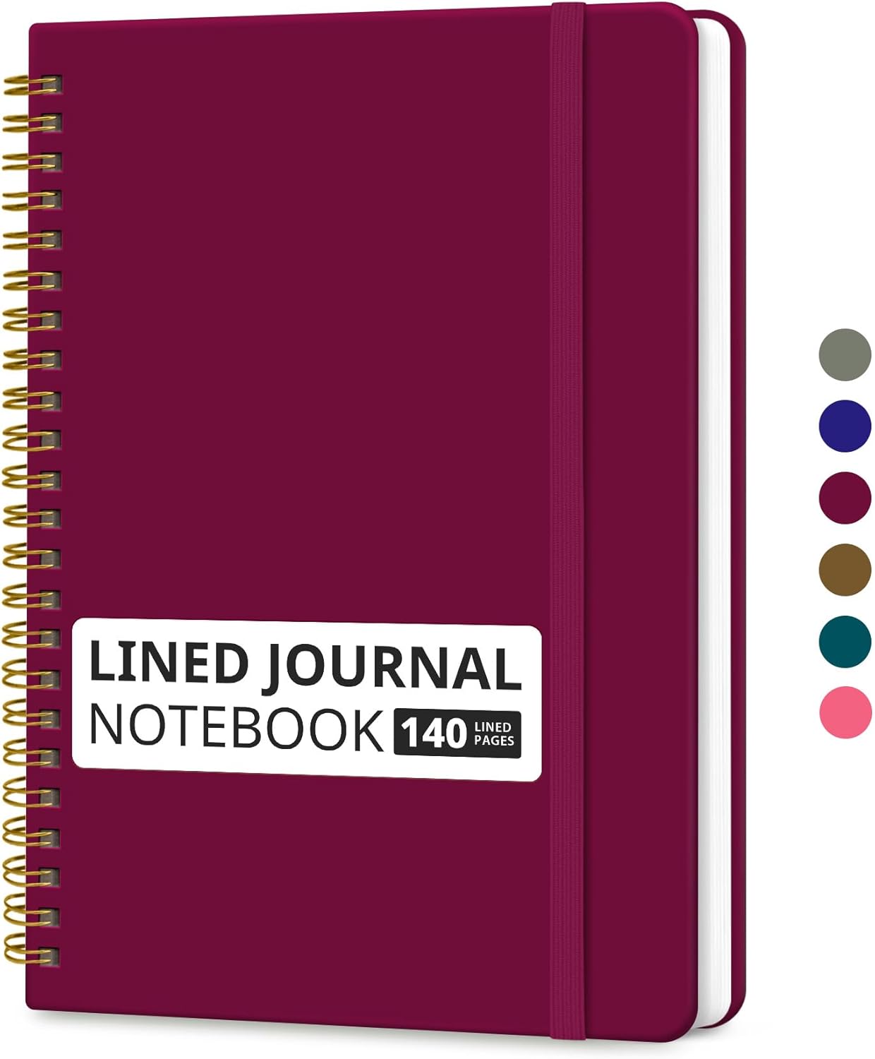 Taja Lined Spiral Journal Notebook for Women & Men, 140 Pages, College Ruled Hardcover Notebook for Work & Note Taking, Journals for Writing, A5(5.7" x 7.9") - Green