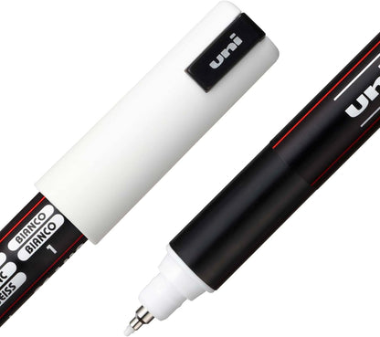 posca PC-1MR Water-Based Paint Markers, Extra Fine Tip (0.7mm), White, 3 Count