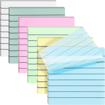 3x3 Inch Transparent Sticky Notes 300 Sheets, Clear Translucent Lined Self-Adhesive Memo Repositionable Reminder Pad for Office, College Students, Planners, Journals, School Supplies (Purple)