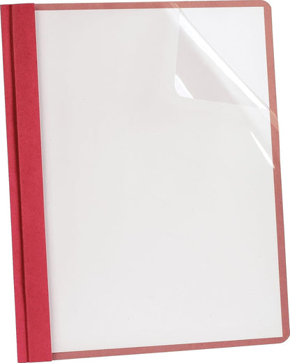 Earthwise by Oxford Recycled Clear Front Report Covers, Letter Size, Red, 25/Box