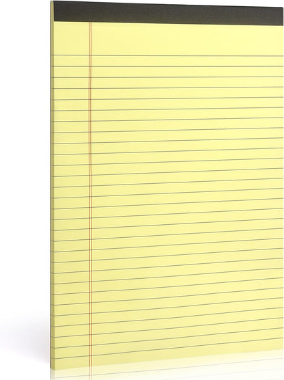 ZZTX Legal Pads 8.5 x 11 Inch White Writing Notepad, Lined Writing Pads for Work Office School, 50 Sheets Per Pad, A4, 1 Pack