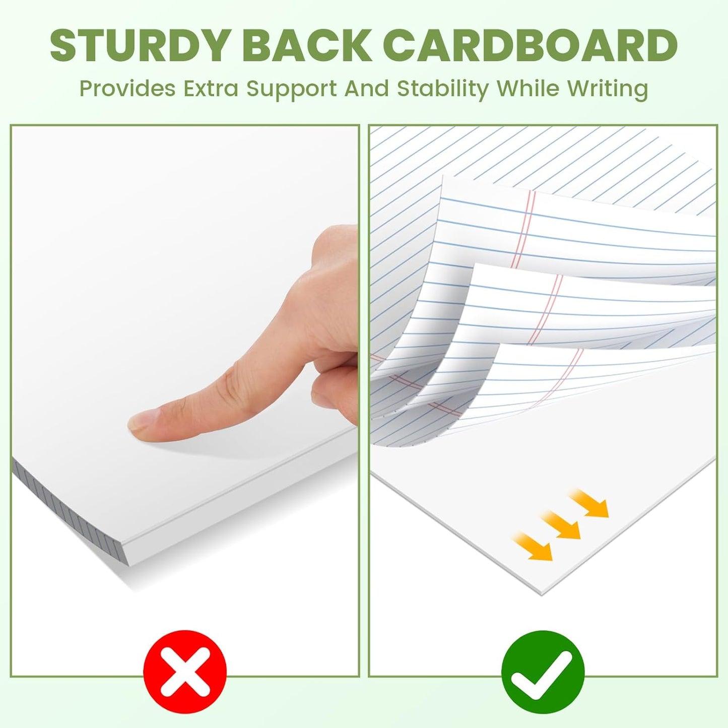 24 Pack Legal Pads 8.5" x 11", Wide Ruled Writing Notepads, 50 Sheets/Pad, Perforated Pages, 1200 Sheets Lined Paper for School Office Supplies