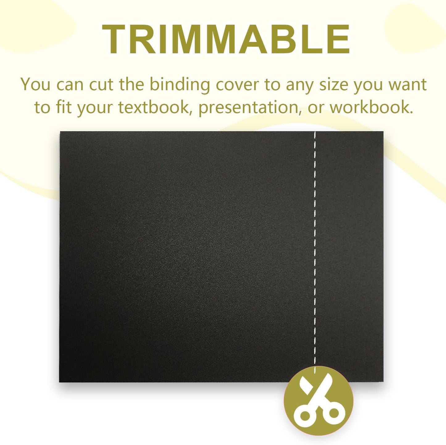 HOUYEE 100 Pack 16 Mil Poly Binding Covers,Sand Texture Binding Presentation Covers,8.5x11 Inches,Letter Size,Black,Square Corners,Un-Punched