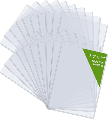 8.5" x 11" Hard Plastic Sheet Protectors, Rigid Clear Waterproof Protectors, Paper Sleeves Photo Plastic Sleeves (14 Pack)