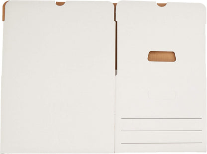 Amazon Basics Storage/Filing Boxes with Lift-Off Lid, Letter/Legal Size, Collapsible, Tape-Free Assembly, White, 16.2" L x 12.5" W x 10.5" H, 20-Pack
