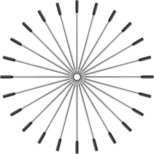 DunBong Black Ink Refill Pack of 5, Replaceable Ballpoint Pen Refills, Medium Point Metal Refill (Black)