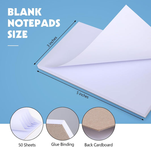 Thboxes 10 Pack Note Pads, 3"x 5" Writing Pads Scratch Pad 50 Sheets per Pad Small Memo Pad Server Notepad Blank Notepads for Office School Home To Do Lists Grocery List