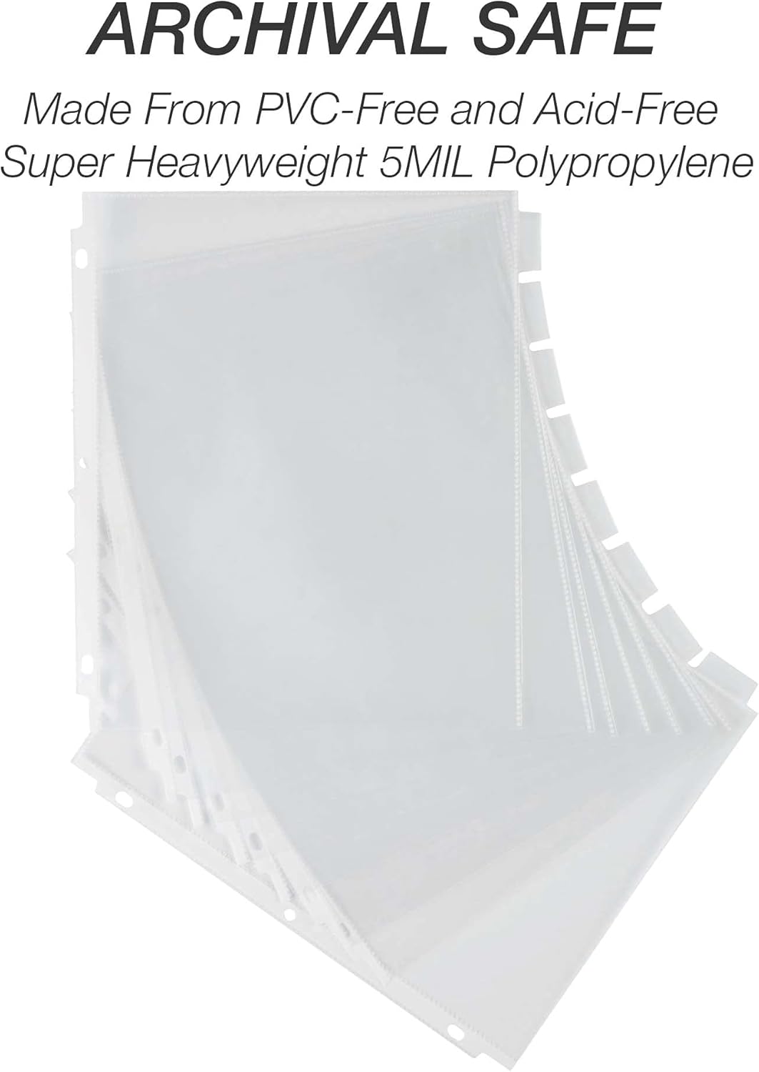 Samsill 8 Tab Recipe Dividers, Recipe Sleeves, Sheet Protector Dividers, with Tab Inserts, Clear, Super Heavyweight, Top Loading, 3 Hole Punched for Standard Letter Size Binders, Archival Safe