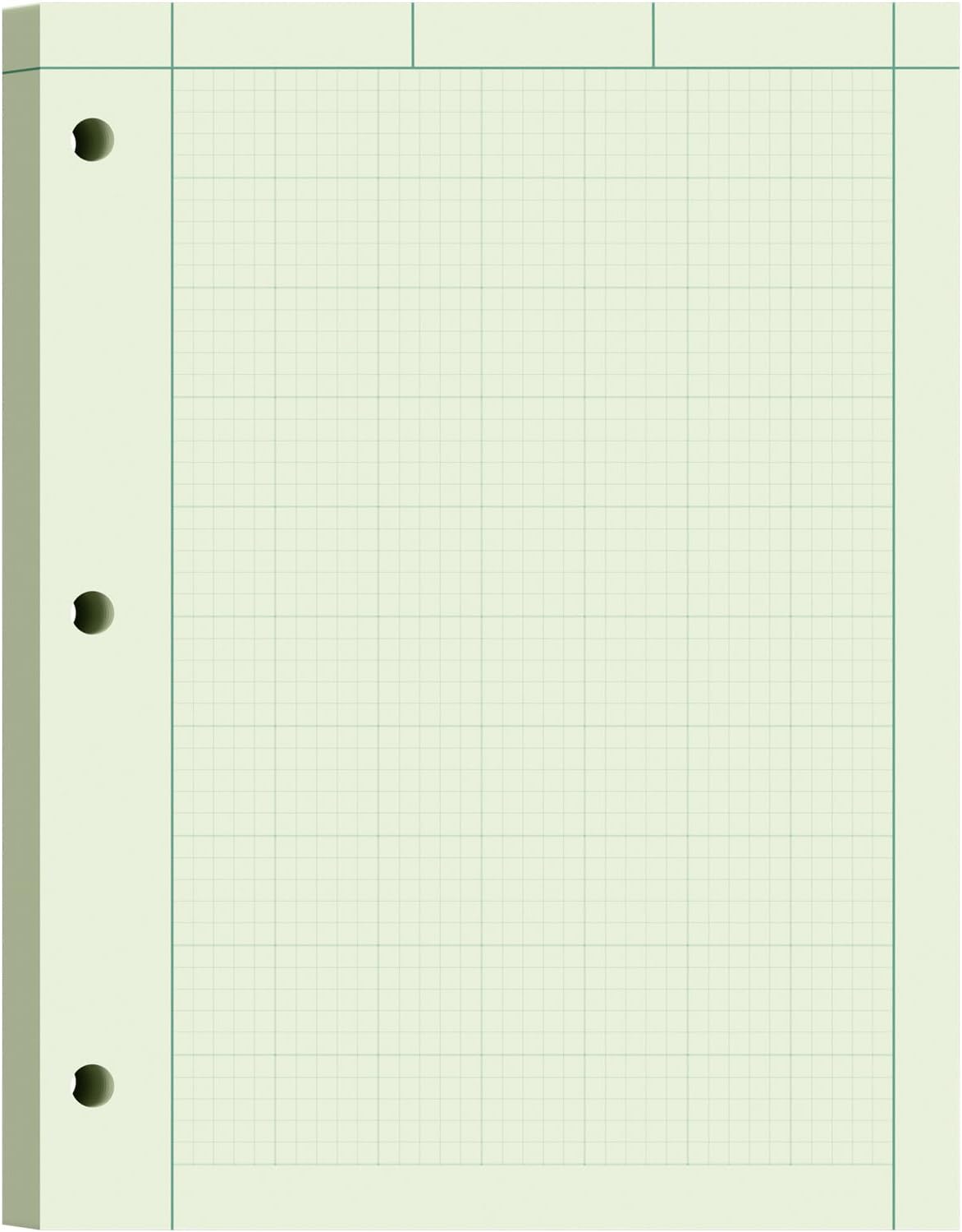 Engineering Computation Pad, 6 Pack Engineering Paper 8.5 x 11, 5x5 Quad Ruled, Top Glue Binding Engineering Notebook 8.5 x 11, 3-Hole Punched Grid Paper, Graph Paper Notebook 100 Sheets Per Pad