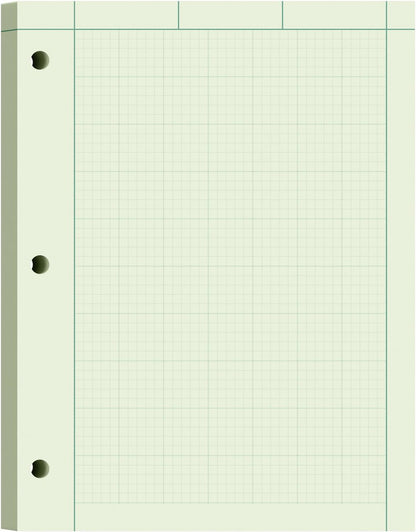 Engineering Computation Pad, 6 Pack Engineering Paper 8.5 x 11, 5x5 Quad Ruled, Top Glue Binding Engineering Notebook 8.5 x 11, 3-Hole Punched Grid Paper, Graph Paper Notebook 100 Sheets Per Pad