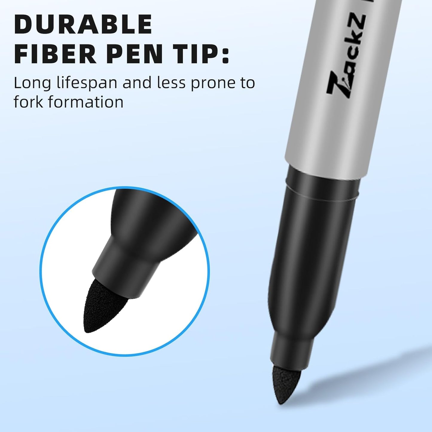 7-ack Fine Point Permanent Markers Bulk Black, 18 Count, Fine Tip, Waterproof & Fade-Resistant Ink, No Smudge, Quick Drying, Writing on Paper, Plastic, Metal, Glass for Home, Office, School