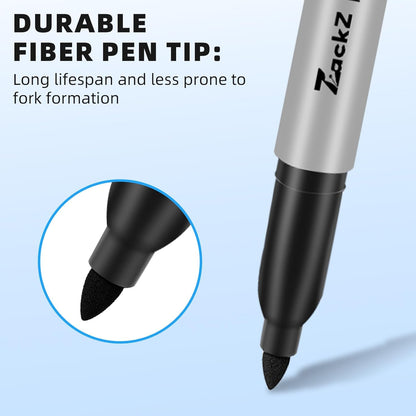 7-ack Fine Point Permanent Markers Bulk Black, 18 Count, Fine Tip, Waterproof & Fade-Resistant Ink, No Smudge, Quick Drying, Writing on Paper, Plastic, Metal, Glass for Home, Office, School