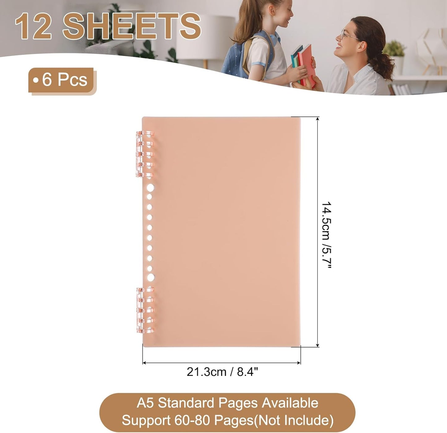 PATIKIL 12 Pack Binding Covers, A5(8.4x5.7 Inch) 22 Mil Plastic Notebook Covers Sheets with Binding Comb for Book Report Presentation, Light Blue