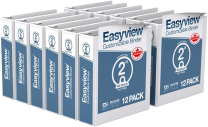 Easyview Premium 3-Ring Binders with Clear-View Covers and Round Rings, Binders for School or Office, 1 Inch, Pack of 6, Navy Blue