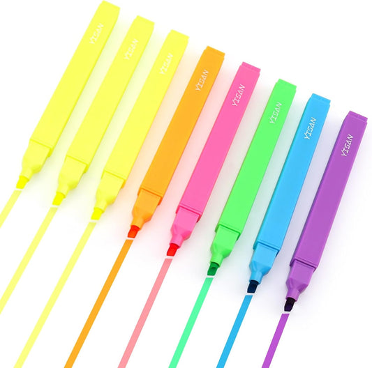 YISAN Highlighters Assorted Colores,Soft Tip Highlighters No Bleed,Journal Pens 70955