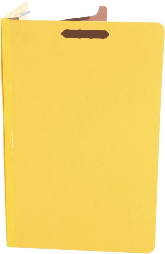 Universal 10214 Pressboard Classification Folders, Legal, Four-Section, Yellow, 10/Box