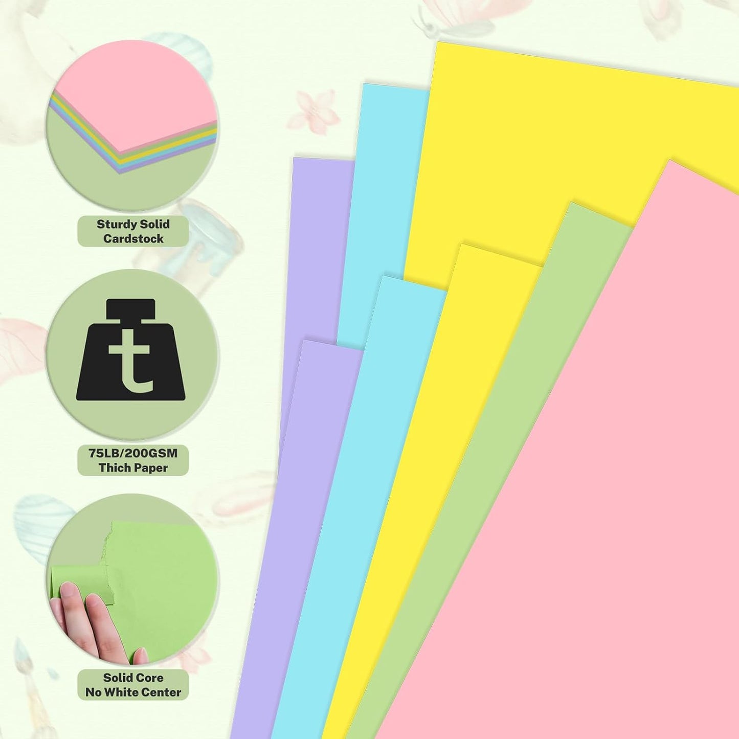 Cardstock 8.5 x 11, Thick Printer Paper 75 lb/200 gsm, 40 Sheets Card Stock White, Heavy Card stock, White CardStock Paper for Invitations, Diy Cards, Business Cards, Menus, Crafts, Drawing etc