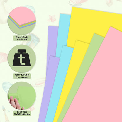 Cardstock 8.5 x 11, Thick Printer Paper 75 lb/200 gsm, 40 Sheets Card Stock White, Heavy Card stock, White CardStock Paper for Invitations, Diy Cards, Business Cards, Menus, Crafts, Drawing etc