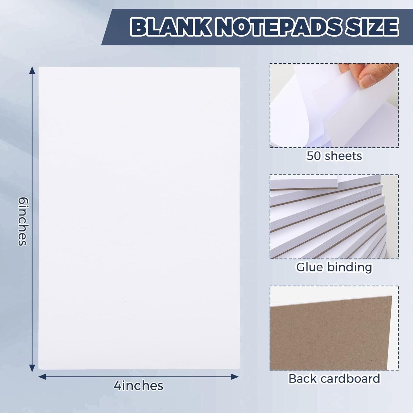 Thboxes 10 Pack Note Pads, 3"x 5" Writing Pads Scratch Pad 50 Sheets per Pad Small Memo Pad Server Notepad Blank Notepads for Office School Home To Do Lists Grocery List