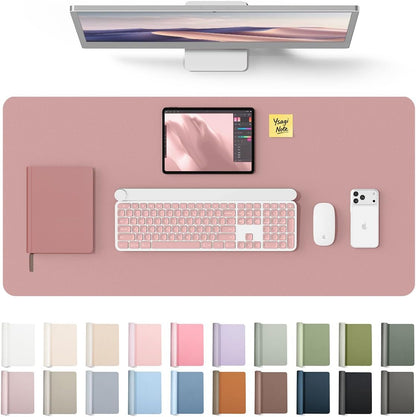 YSAGi Leather Desk Pad Protector, Large Mouse Pad, Non-Slip PU Leather Desk Blotter, Waterproof Writing Pad for Office and Home (31.5" x 15.8", Eggshell) - Colors B