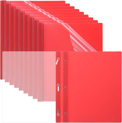 PATIKIL Plastic Report Covers with Prong, 10 Pcs 80 Sheet Capacity Clear Front Presentation Binders with 3 Metal Prong Fasteners Report Folder for Resume Documents Files Letter, Dark Blue