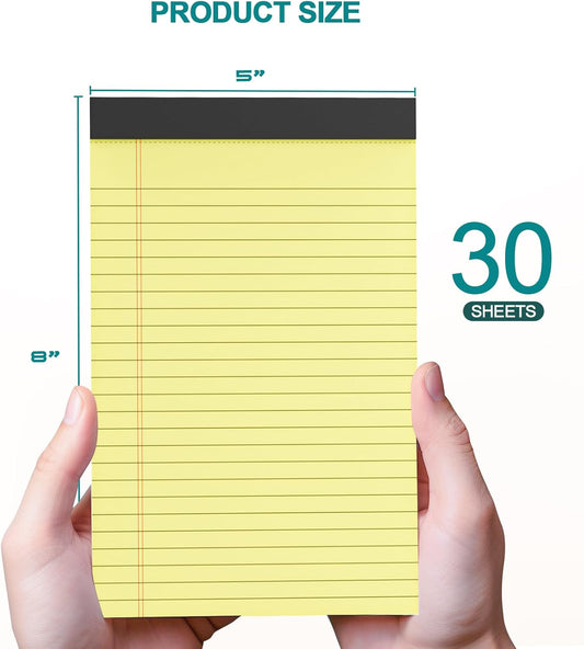 Legal Pads 8.5 x 11, 3 Pack Yellow Note Pads 8.5 x 11 Writing Pads, Wide Ruled Legal Notepads, Lined Pads of Paper Yellow Paper Pads, 30 Sheets Per Notepad for School, Home, Office, Business