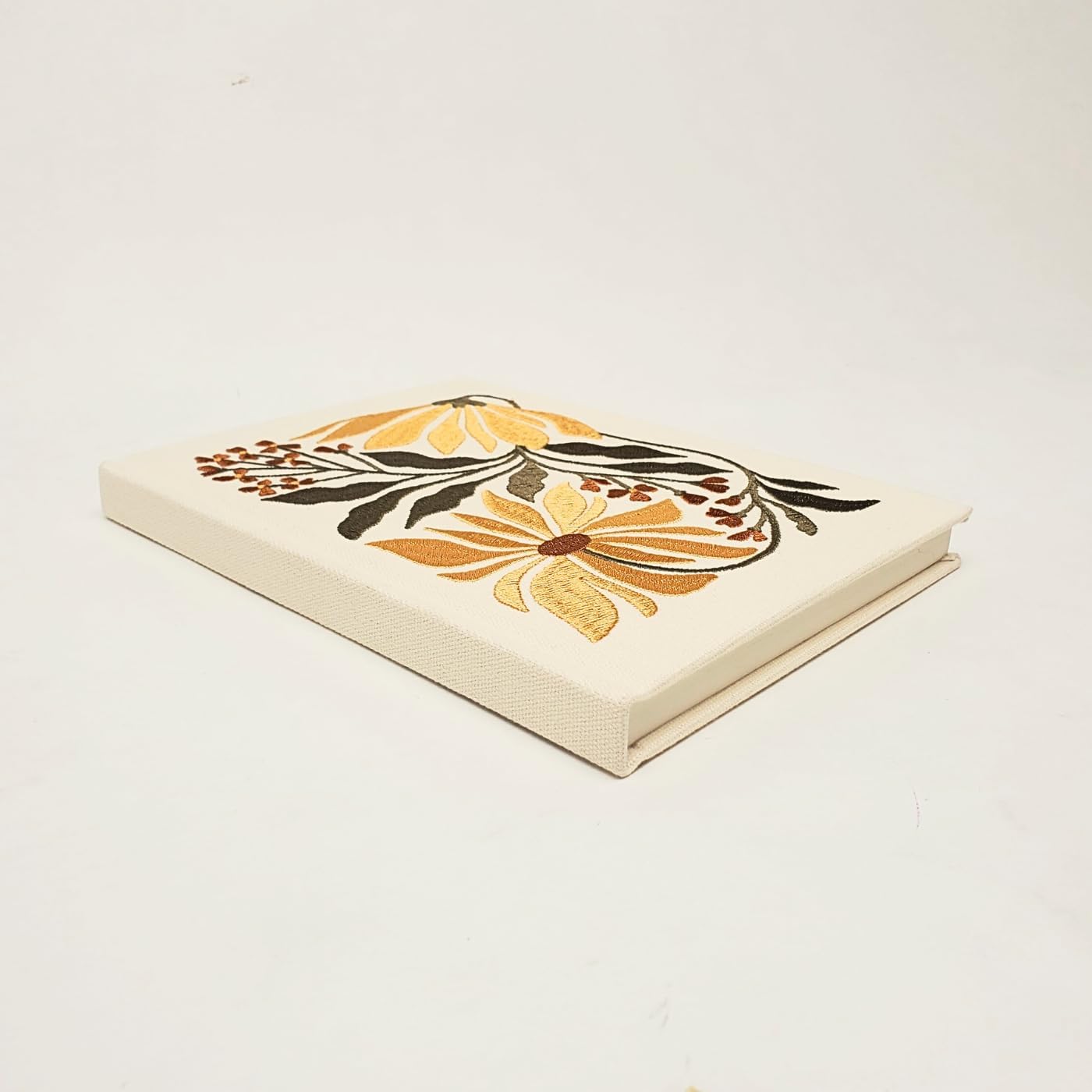 Lady Jayne Embroidered Canvas Hardcover Journal with 192 Lined Pages, 6” x 8.5” – Flower Market Poppy (83289)