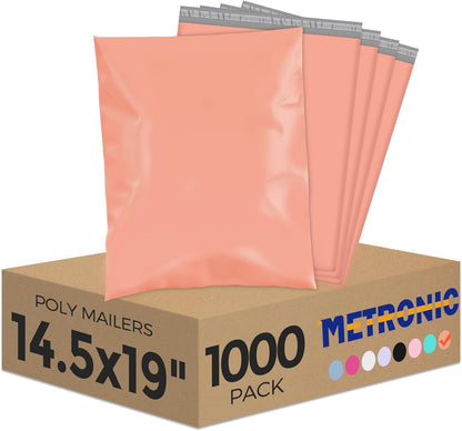 Metronic White Poly Mailers 14.5x19 100 Pack, Large Shipping bags Self-Seal Shipping Envelopes , Packaging Envelope for Small Business, Boutique, Clothing