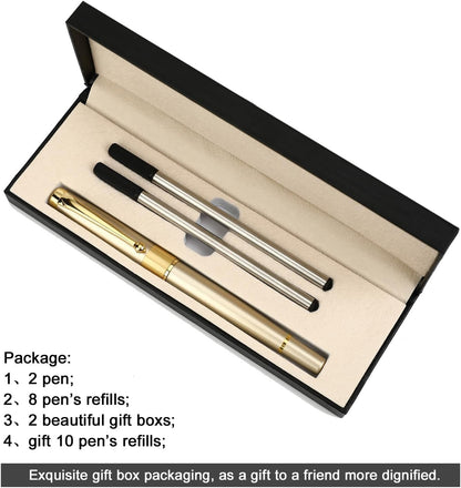 YIVONKA Ballpoint Pen Black Refill,Luxury Ballpoint Line width 0.5mm,Best Ball Pen Gift Set for Men & Women Professional Executive,Office,Nice BallPens Classy Gift Box (Black)