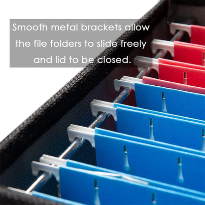 PRANDOM File Organizer Box - Collapsible Decorative Linen Filing Storage with Lids for Letter Size - Grey (14x9.3x10.8 inch)