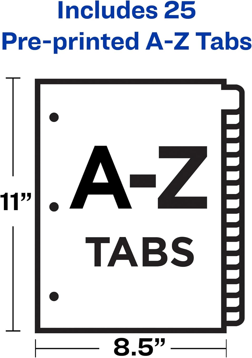 Avery 11306 Preprinted Laminated Tab Dividers w/Gold Reinforced Binding Edge, 25-Tab, Letter
