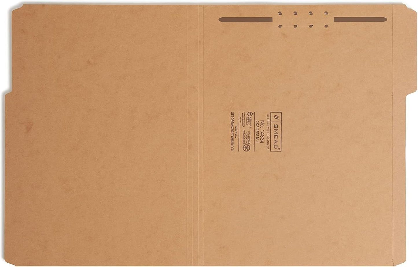 Smead Fastener File Folders, Reinforced 1/3-Cut Tabs, 2 Fasteners, Letter Size, Blue, 50 per Box (12040)
