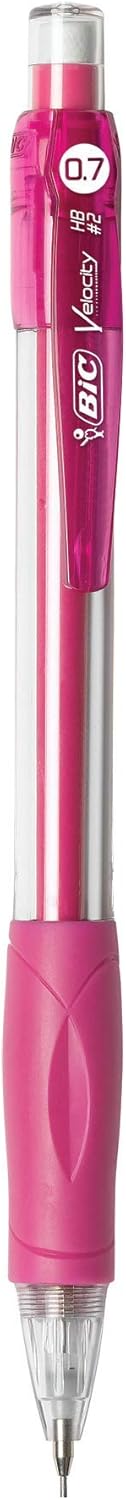 BIC Velocity Mechanical Pencils, With Colorful Barrel, Medium Point (0.7mm), 4-Count Pack Mechanical Pencils With Eraser and Lead Refills