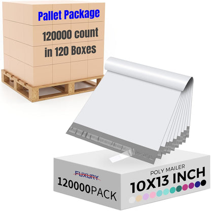 Fuxury Poly Mailers 10x13 Inch 100 Pack,Shipping Bags for Clothing,Strong Adhesive Mailing Envelopes,Heavy Duty Self Seal Plastic Postal Return Package Bags for Books Accessories Business,White