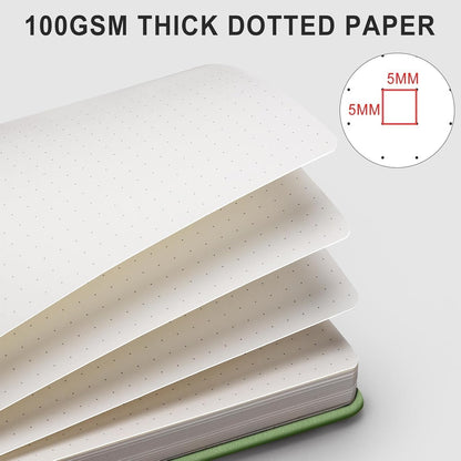 AHGXG Graph Paper Notebook - Grid Paper Notebook Large A4 8.5''×11'', 320 Pages Thick Journal, 100gsm Thick Graph Paper, Leather Softcover, Inner Pocket - Black