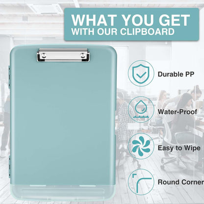 Sooez Clipboards with Storage, High Capacity Clip Boards 8.5x11 with Storage, Heavy Duty Nursing Clipboard Folder, Plastic Clipboard with Pen Holder for Women Teachers Work, School & Office Supplies