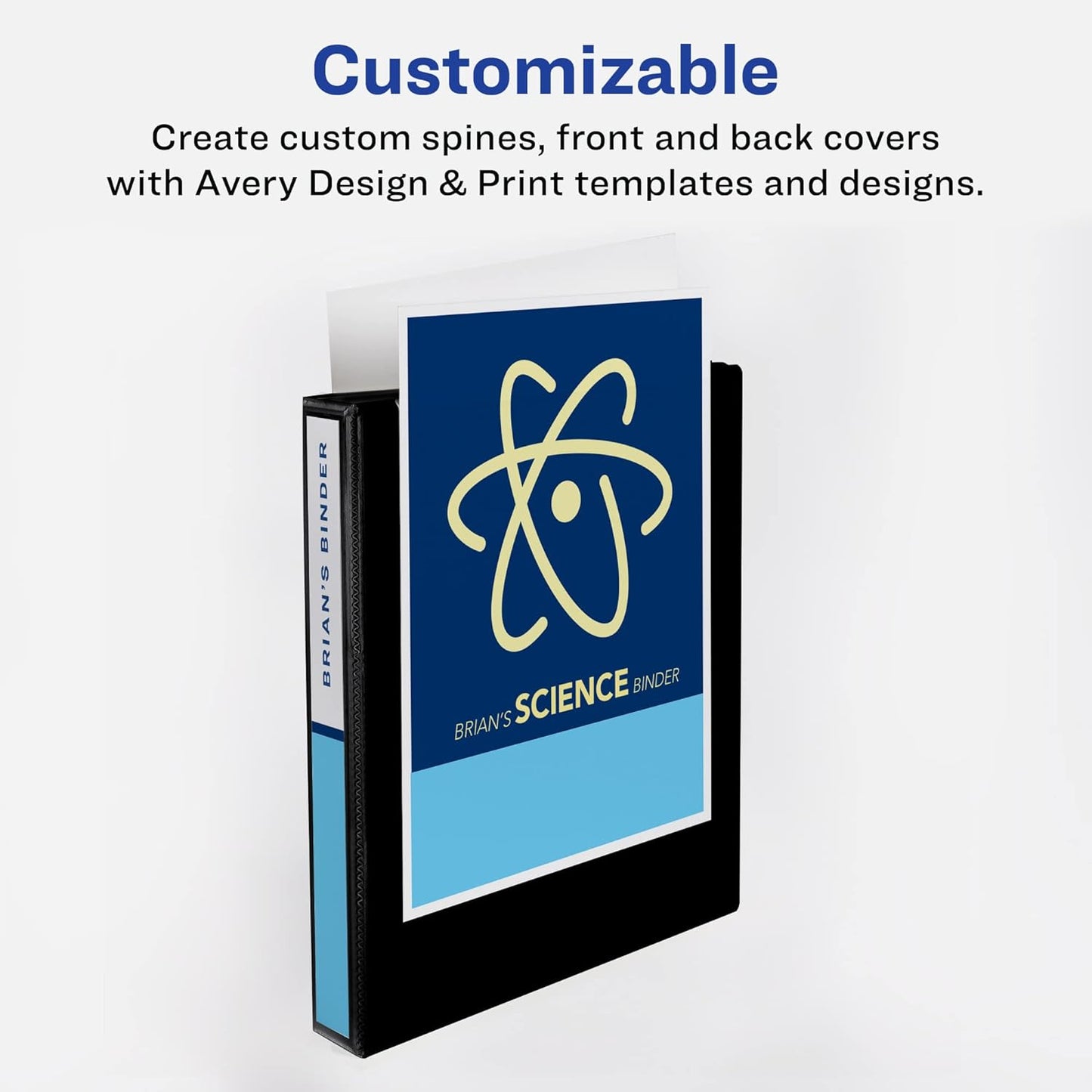 Avery Durable View 3 Ring Binders, 0.5" Slant Rings, 135-Sheet Capacity, 0.7 Inch Wide Spine, Great for Home, School Supplies, Office, or Organization Needs, White Binders (12-Pack of 17002)