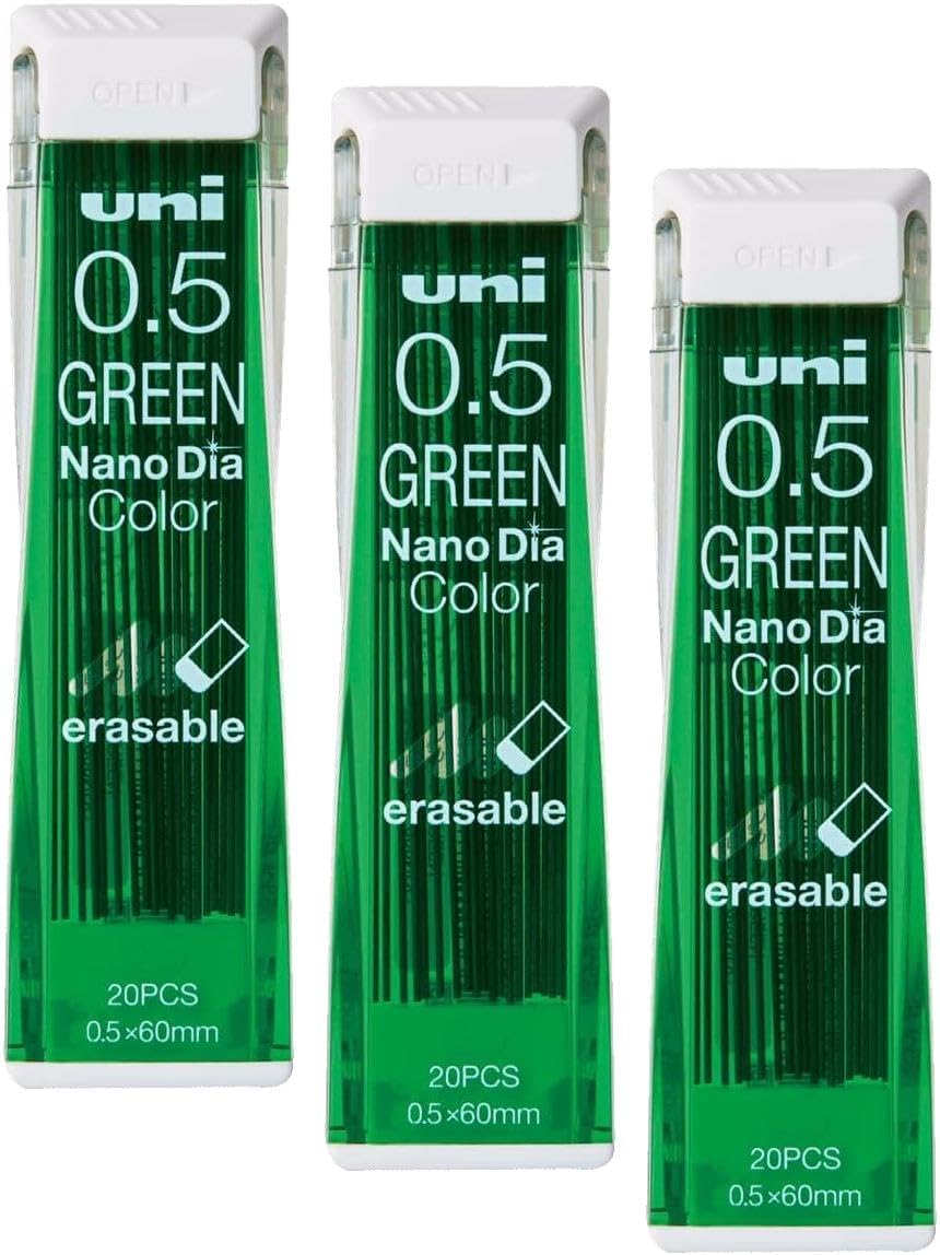 Uni Mechanical Pencil Lead Nanodia Color Green 0.5mm 20Leads