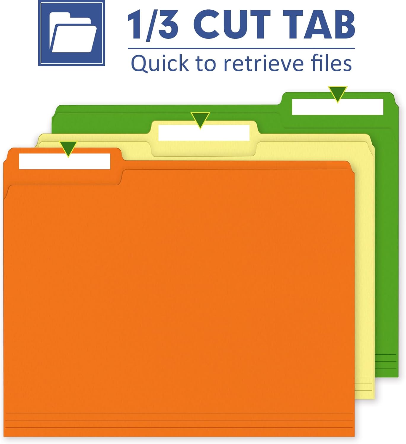 File Folder, PANDRI 220 Pack File Folder, 1/3 Cut Tab, Letter Size, Filing Folder for Office School Business, Manila