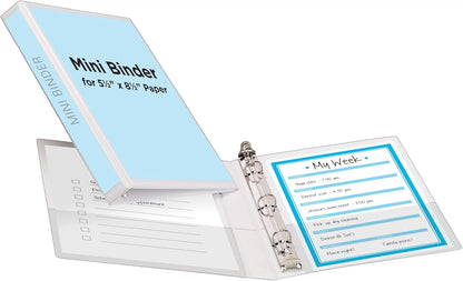 Avery Mini Durable View 3 Ring Binder, Holds 5.5" x 8.5" Paper, 0.5" Round Rings, 100-Sheet Capacity, 0.7 Inch Wide Spine, 1 White Binder, Great for Home, School Supplies, Office, and More (27726)