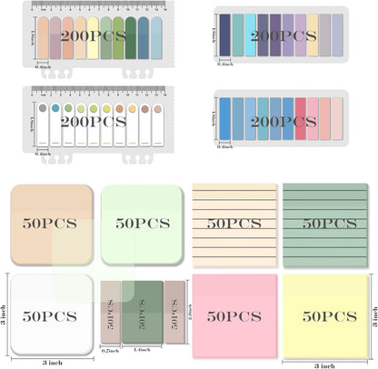BAYTORY 700 Sheets Transparent Sticky Notes, Clear Waterproof 3 x 3 inch See Through Memo Pad, Self-Adhesive Translucent Writable Index Tabs for Annotating Books, Office & School Study Supplies