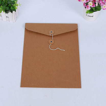 VANRA Kraft Paper A4/C4 File Folders Filing Envelope Folder Pack of 5, Filing Envelope Folder Jacket Document Letter Organizer with String Closure for School,Office (Black)