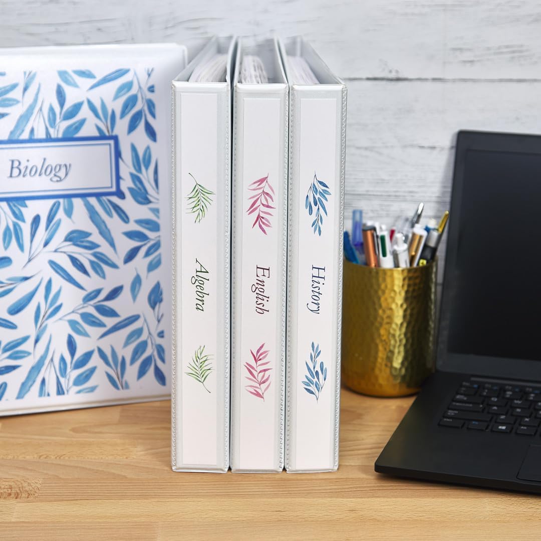 Avery Standard View 3 Ring Binders, 1.5" Round Rings, 275-Sheet Capacity, 2.1 Inch Wide Spine, White Binders, Ideal for Lightweight Organization and Occasional Referencing (4-Pack of 19201)