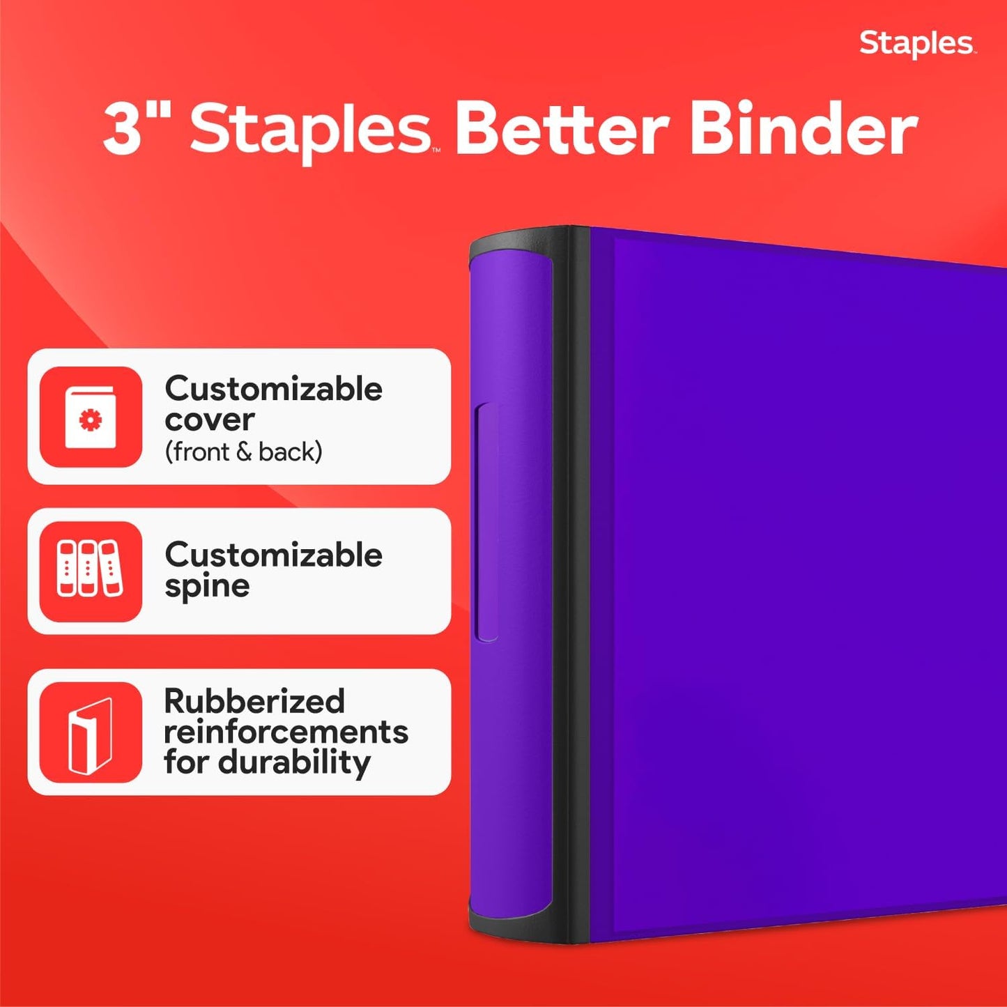 Staples Better Binder 2-Inch D-Ring View Binder, Reinforced Spine, Holds Up to 540 Sheets, Teal, for Office & School