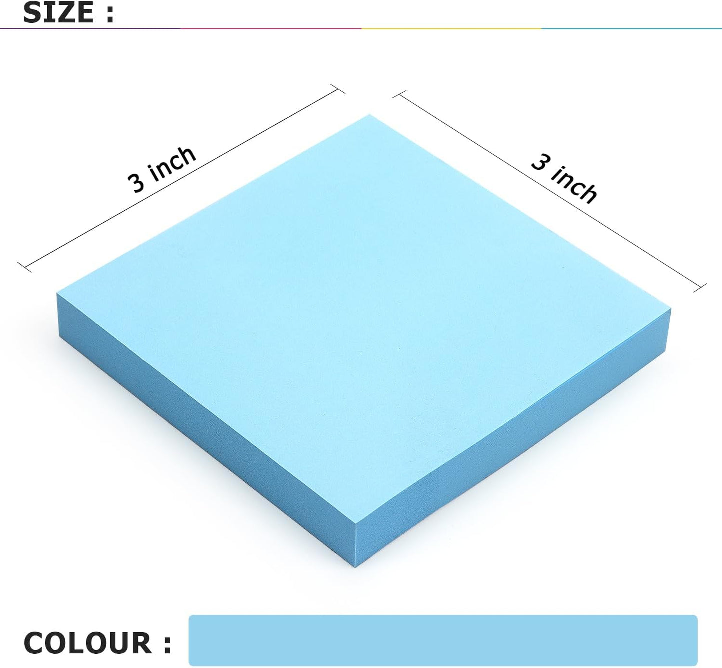 Sticky Notes 3x3 Self-Stick Notes Bright Colors Sticky Notes 4 Pads 100 Sheets/Pad (Yellow)