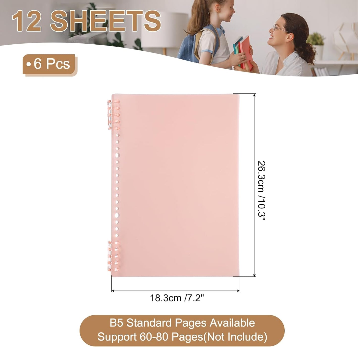 PATIKIL 12 Pack Binding Covers, A5(8.4x5.7 Inch) 22 Mil Plastic Notebook Covers Sheets with Binding Comb for Book Report Presentation, Light Blue